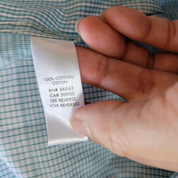 Calvin Klein Checked Infinite Cool Body Fit Non-Iron Dress Shirt - Size Medium - Picture 6 of 8